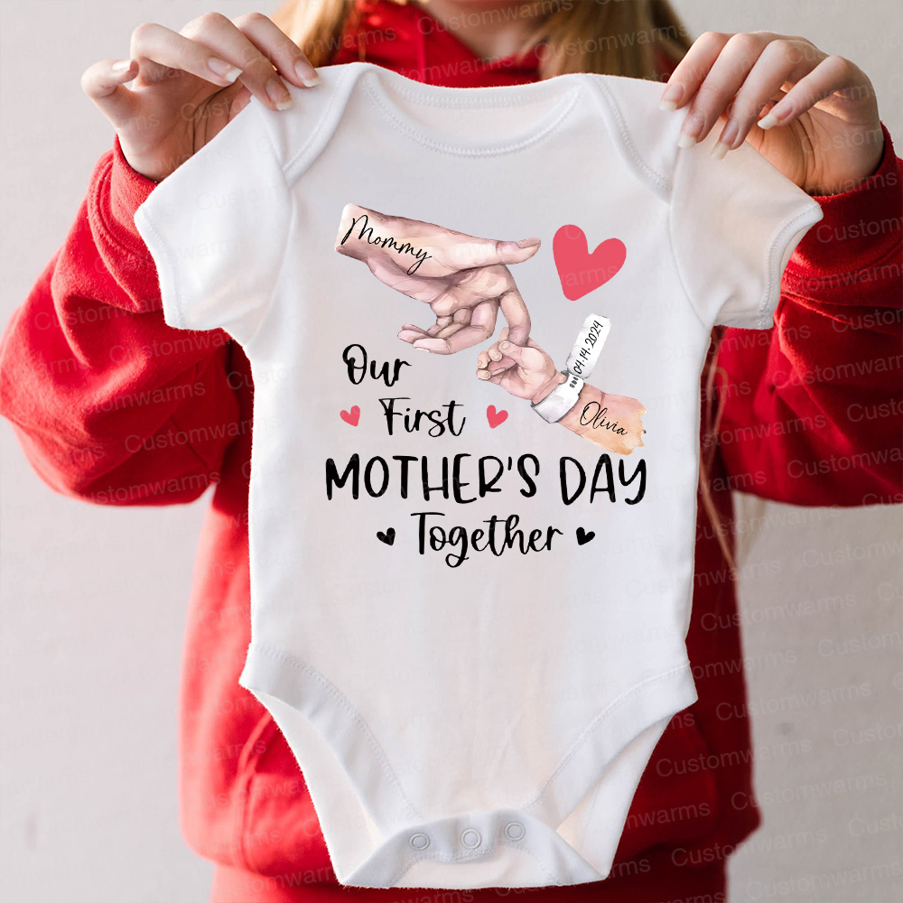 Personalized First Mother's Day Mommy and Baby Outfit | CWFamily57