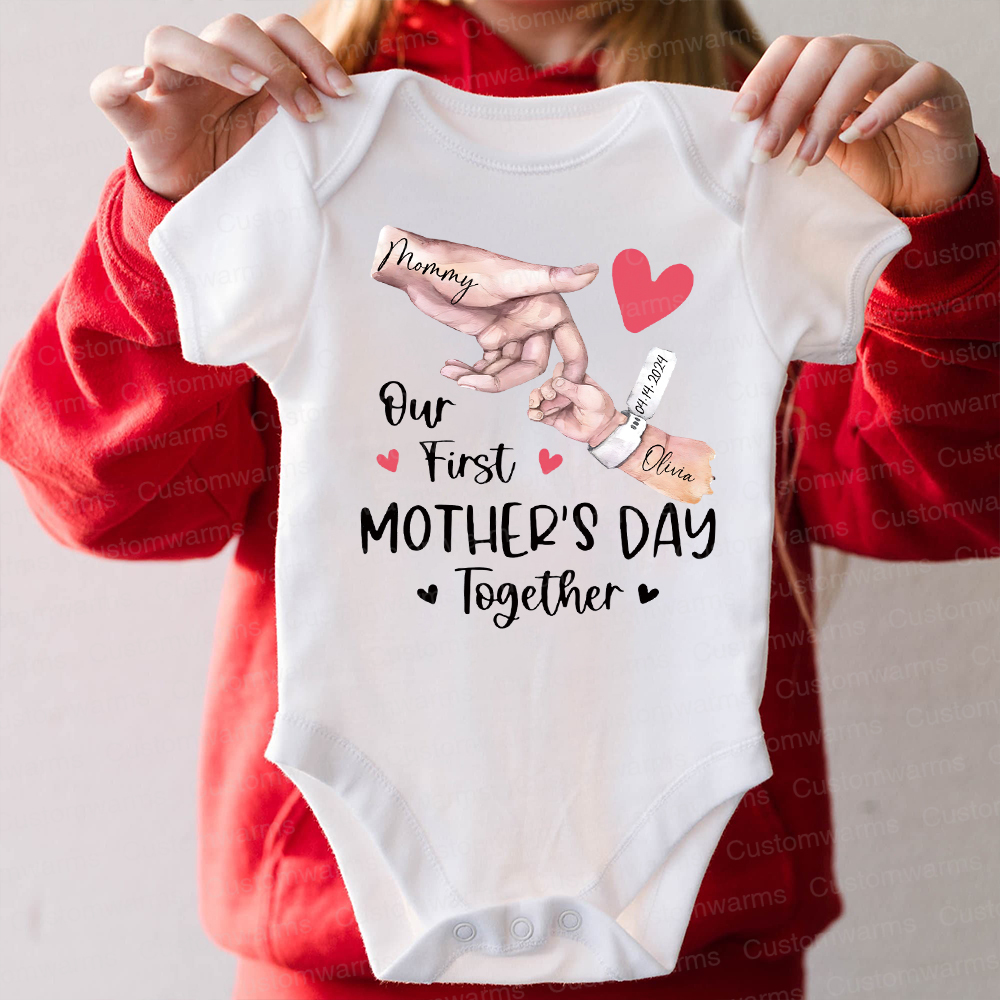 Personalized First Mother's Day Mommy and Baby Outfit | CWFamily57