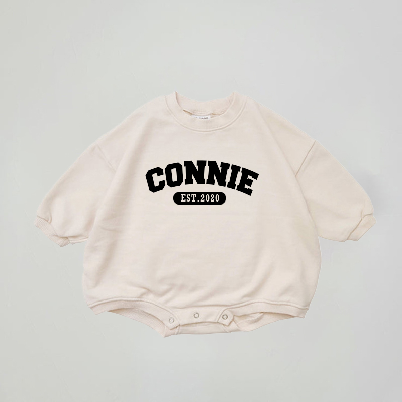 Personalized Embroidery Kids Color Sweatshirt Romper | inRomper18