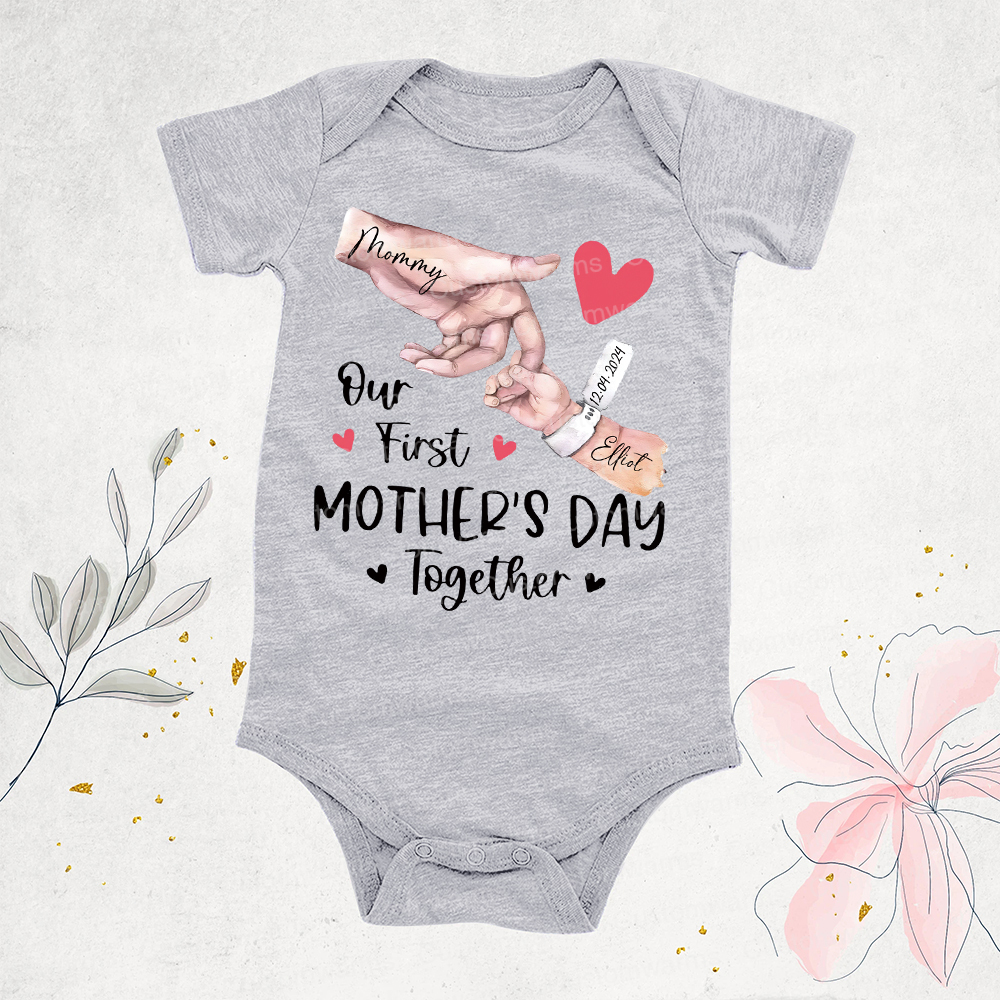 Personalized First Mother's Day Mommy and Baby Outfit | CWFamily57