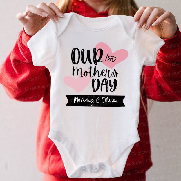 Personalized First Mother's Day Mommy and Baby Outfit | CWFamily58