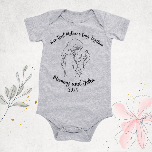 Personalized First Mother's Day Mommy and Baby Outfit | CWFamily61