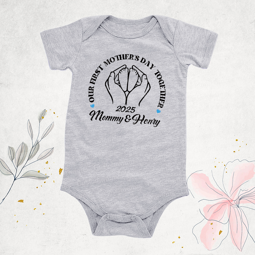 Personalized First Mother's Day Mommy and Baby Outfit | CWFamily63