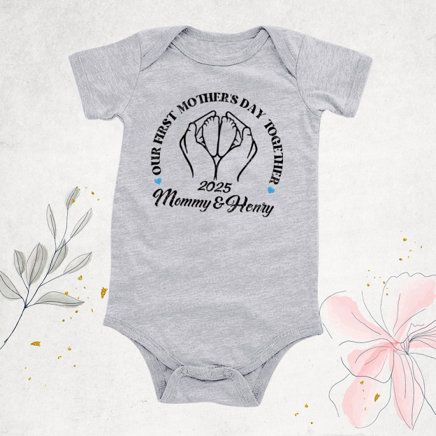 Personalized First Mother's Day Mommy and Baby Outfit | CWFamily63
