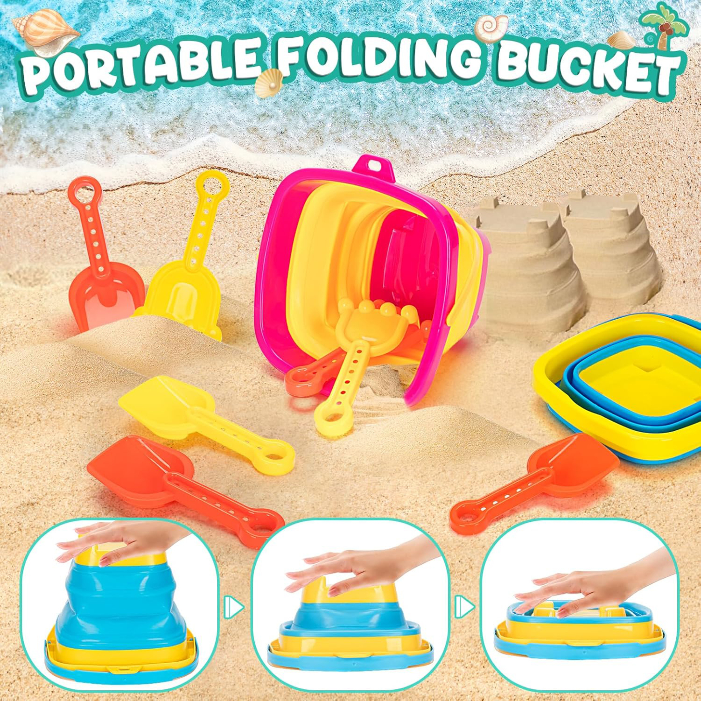 Personalized Kids Summer Beach Bucket Toys | CWBeach182
