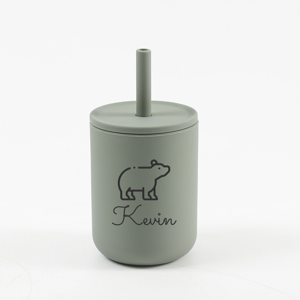 Personalised Baby Food Grade Sippy Silicone Cup  | CWBaby213