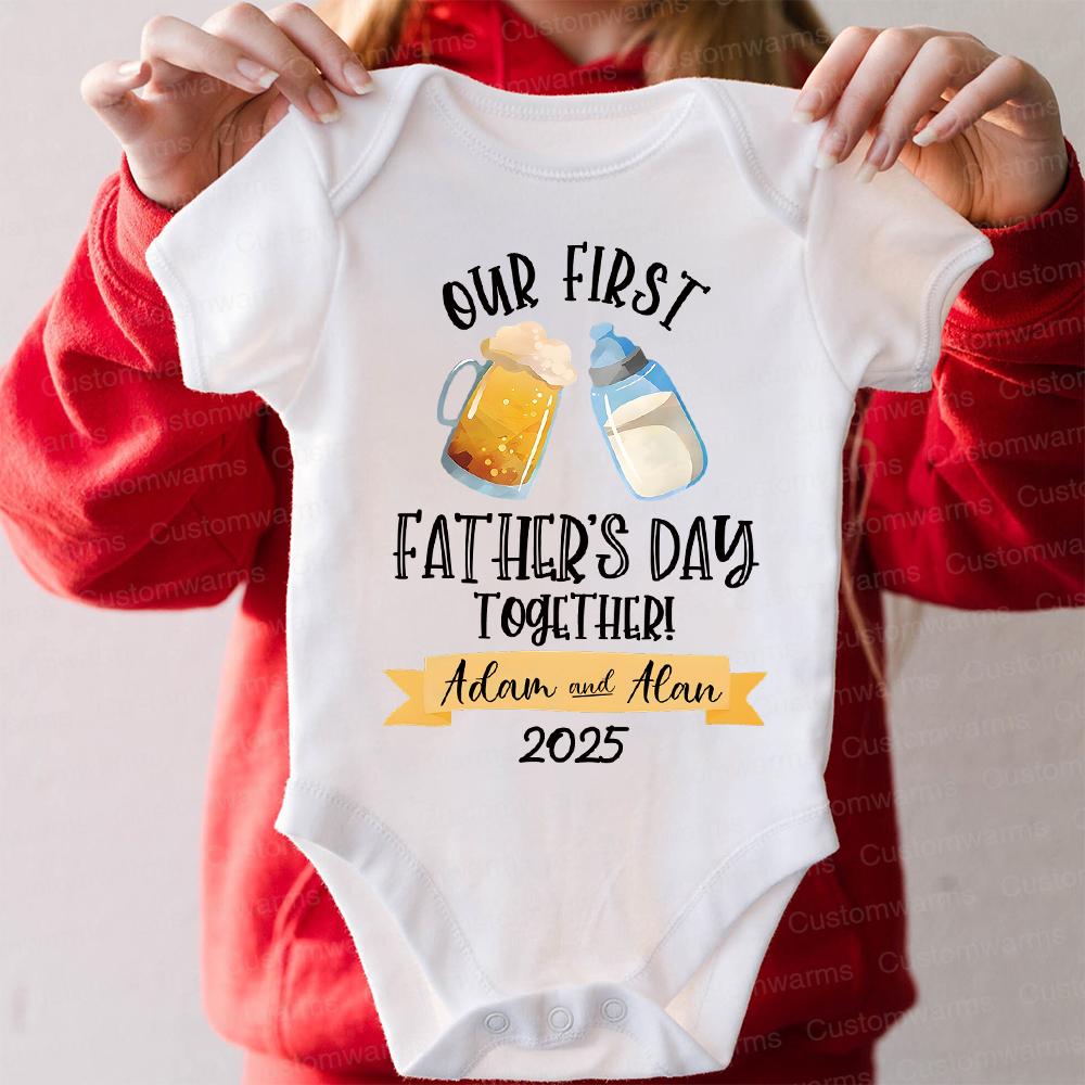 Personalized First Father's Day Daddy and Baby Outfit | CWFamily64