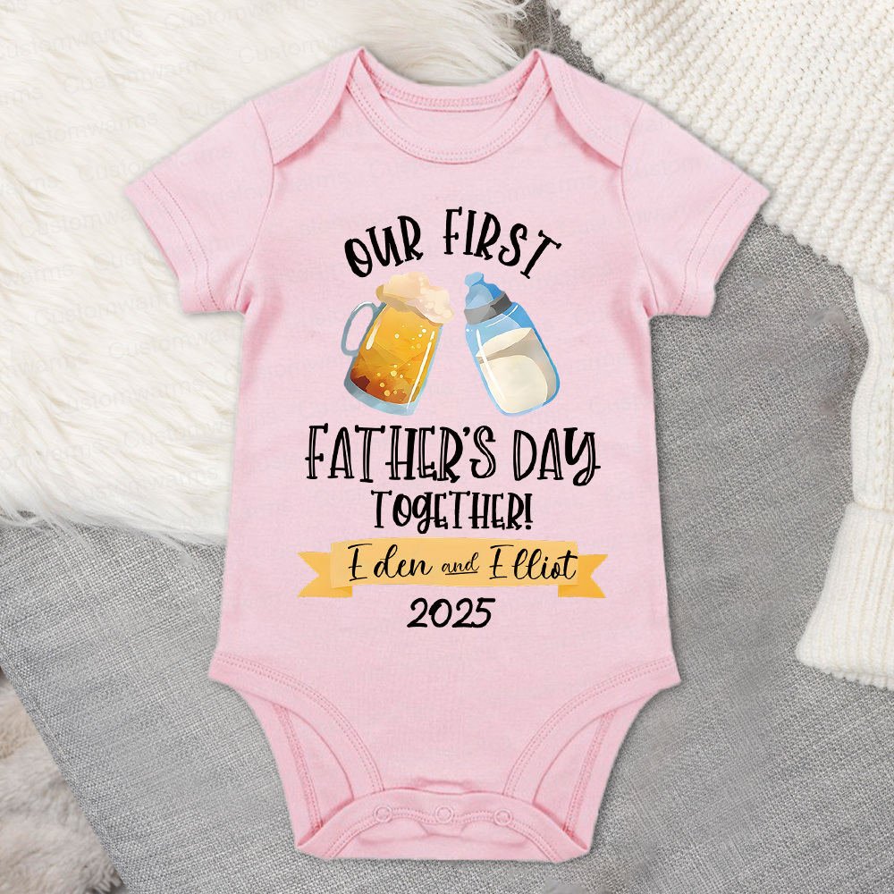 Personalized First Father's Day Daddy and Baby Outfit | CWFamily64