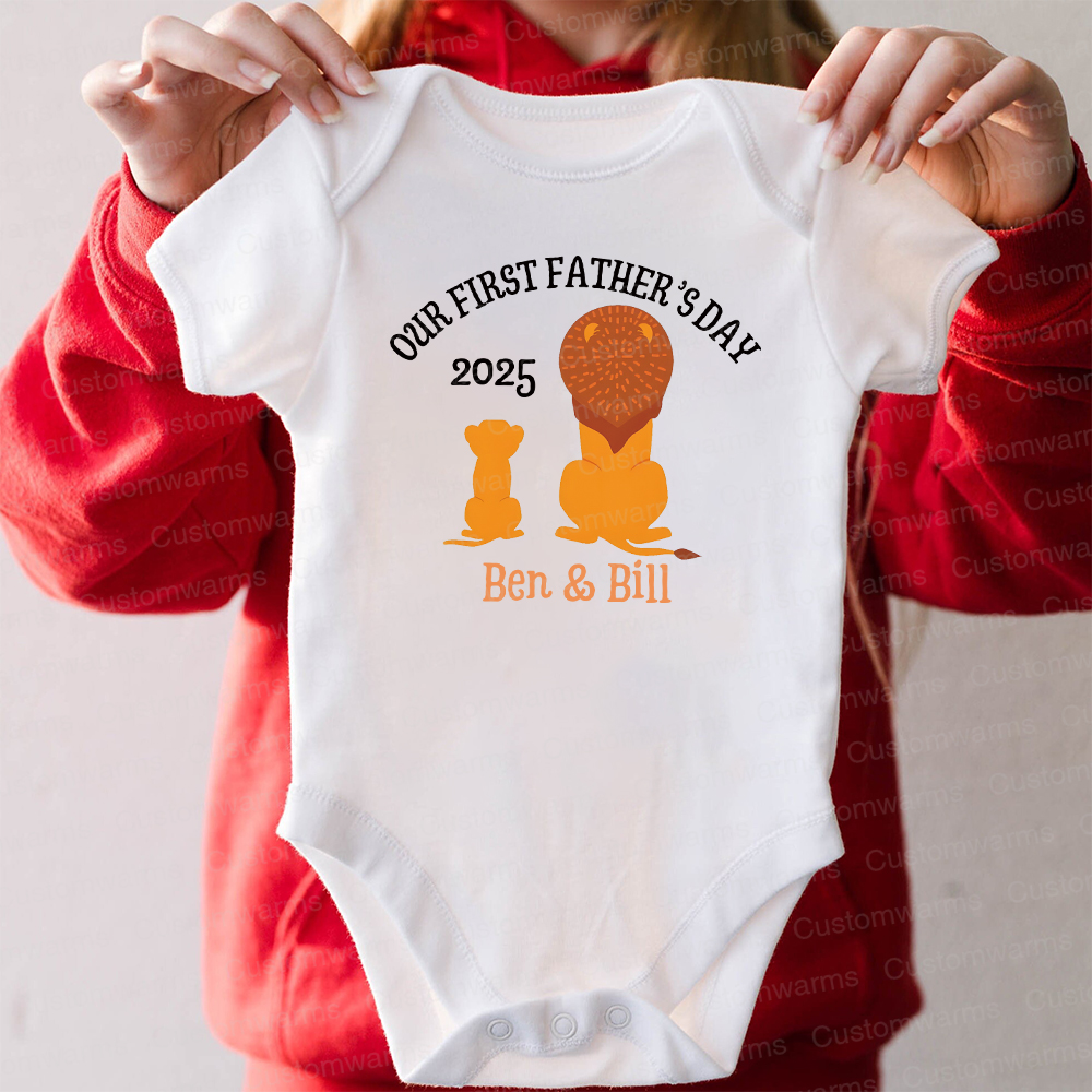 Personalized First Father's Day Daddy and Baby Outfit | CWFamily65