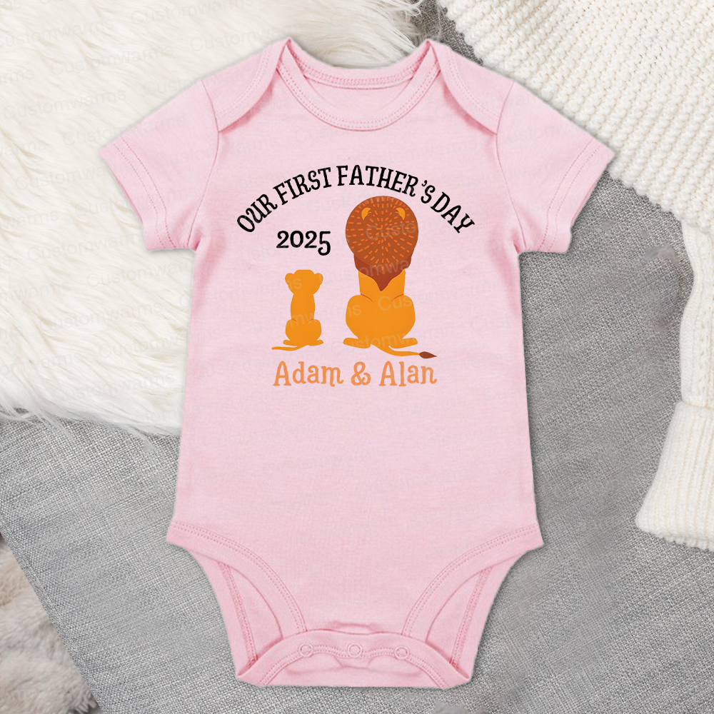 Personalized First Father's Day Daddy and Baby Outfit | CWFamily65