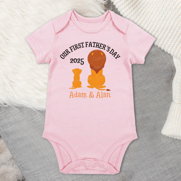 Personalized First Father's Day Daddy and Baby Outfit | CWFamily65