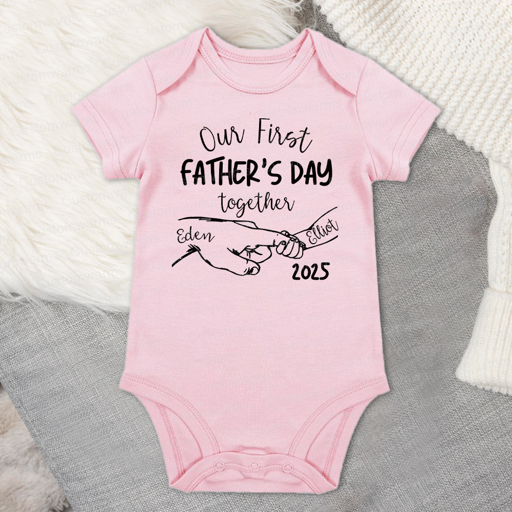 Personalized First Father's Day Daddy and Baby Outfit | CWFamily66