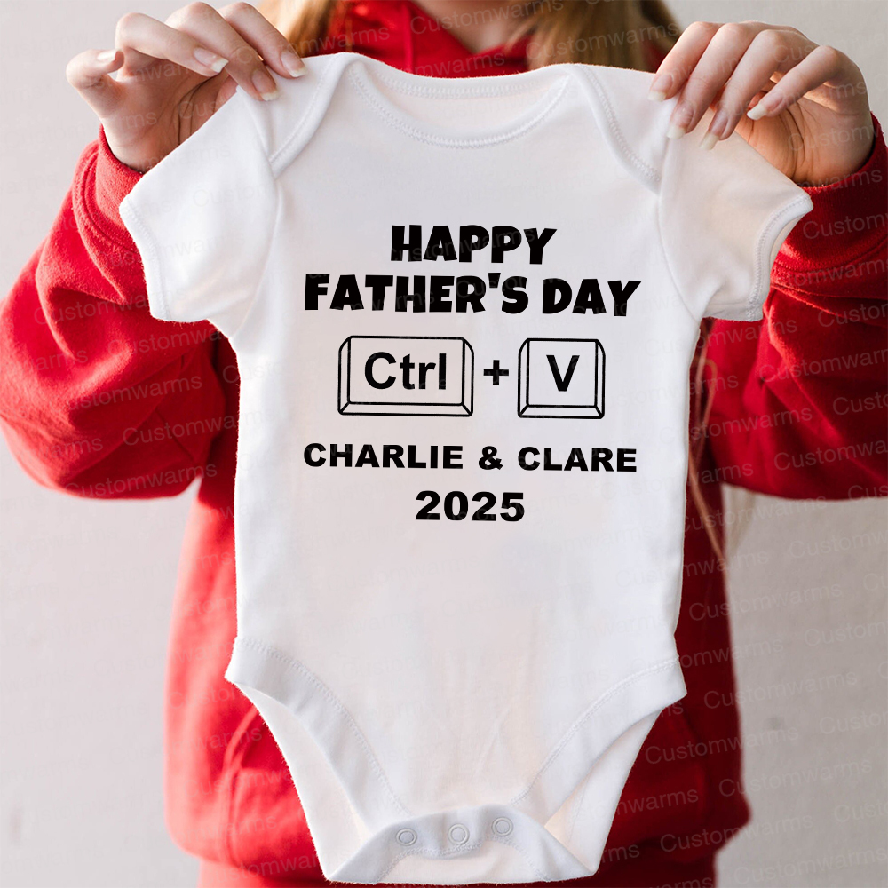 Personalized First Father's Day Daddy and Baby Outfit | CWFamily71