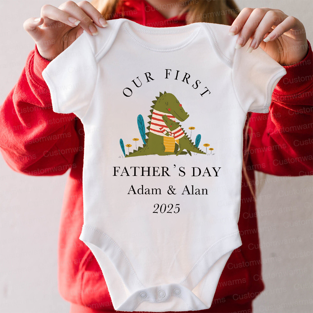 Personalized First Father's Day Daddy and Baby Outfit | CWFamily72