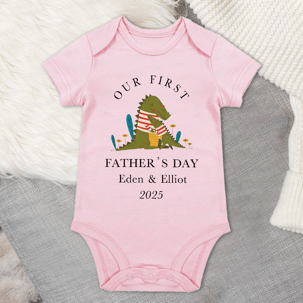 Personalized First Father's Day Daddy and Baby Outfit | CWFamily72
