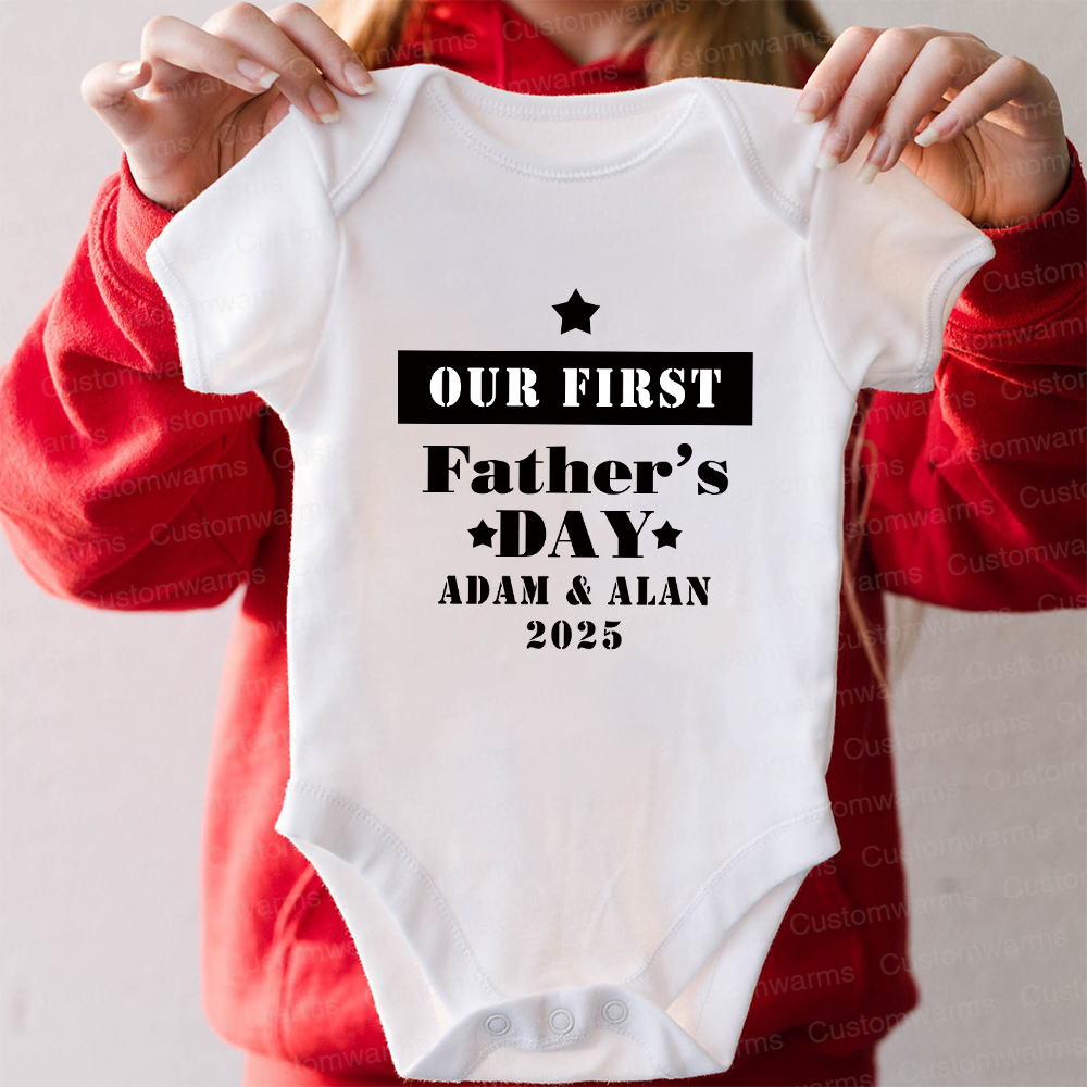 Personalized First Father's Day Daddy and Baby Outfit | CWFamily73