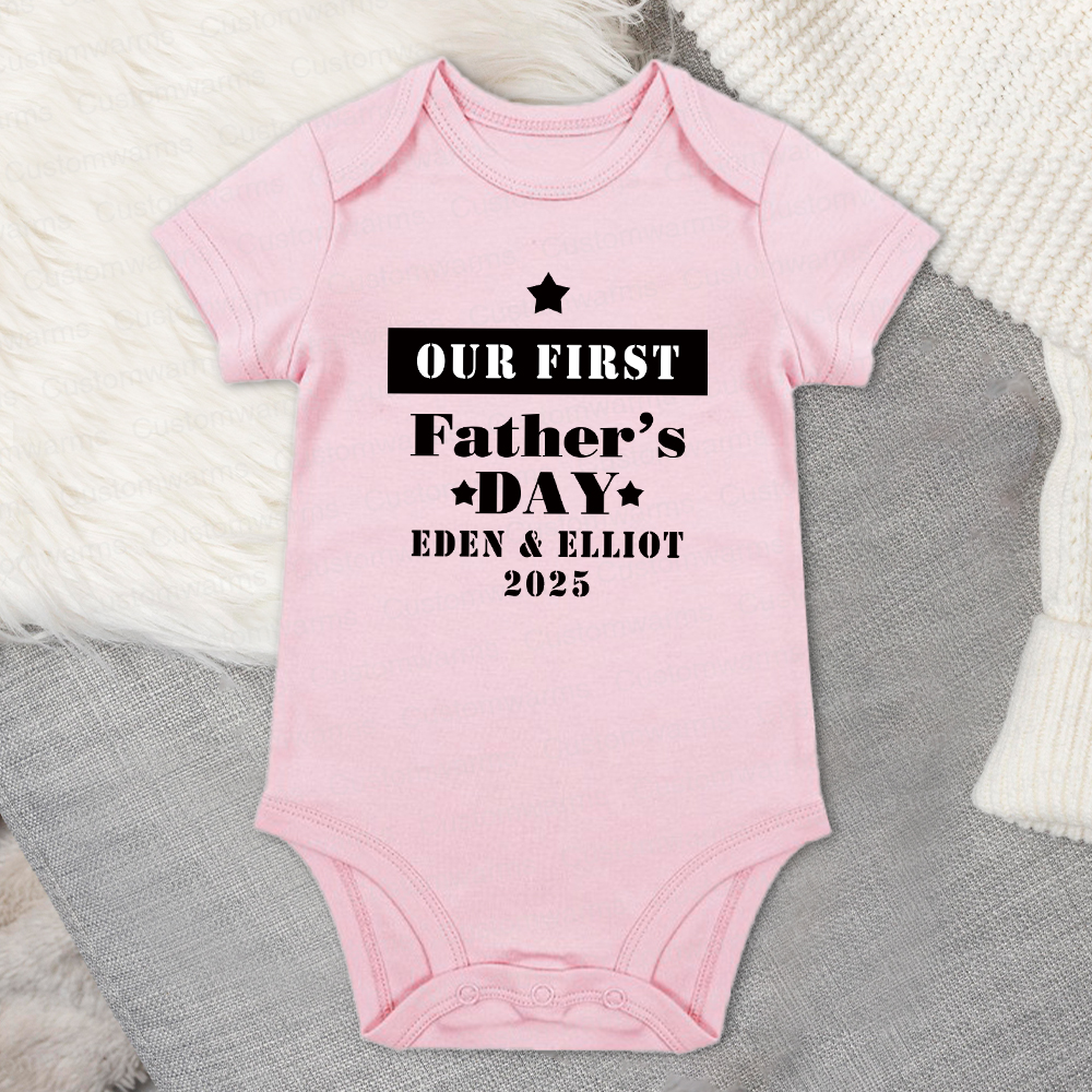 Personalized First Father's Day Daddy and Baby Outfit | CWFamily73