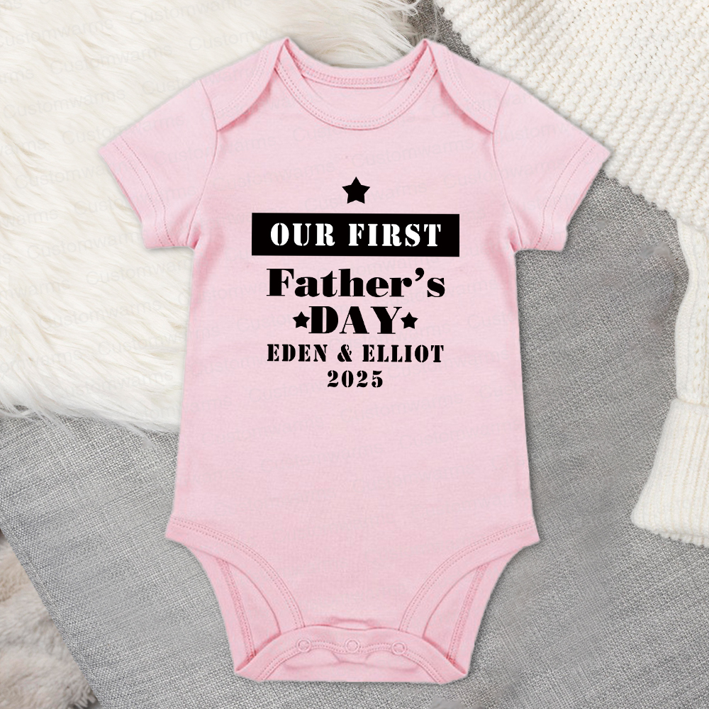 Personalized First Father's Day Daddy and Baby Outfit | CWFamily73