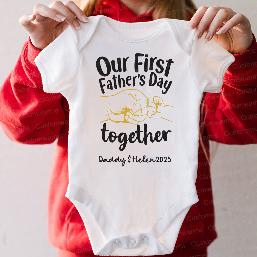 Personalized First Father's Day Daddy and Baby Outfit | CWFamily74