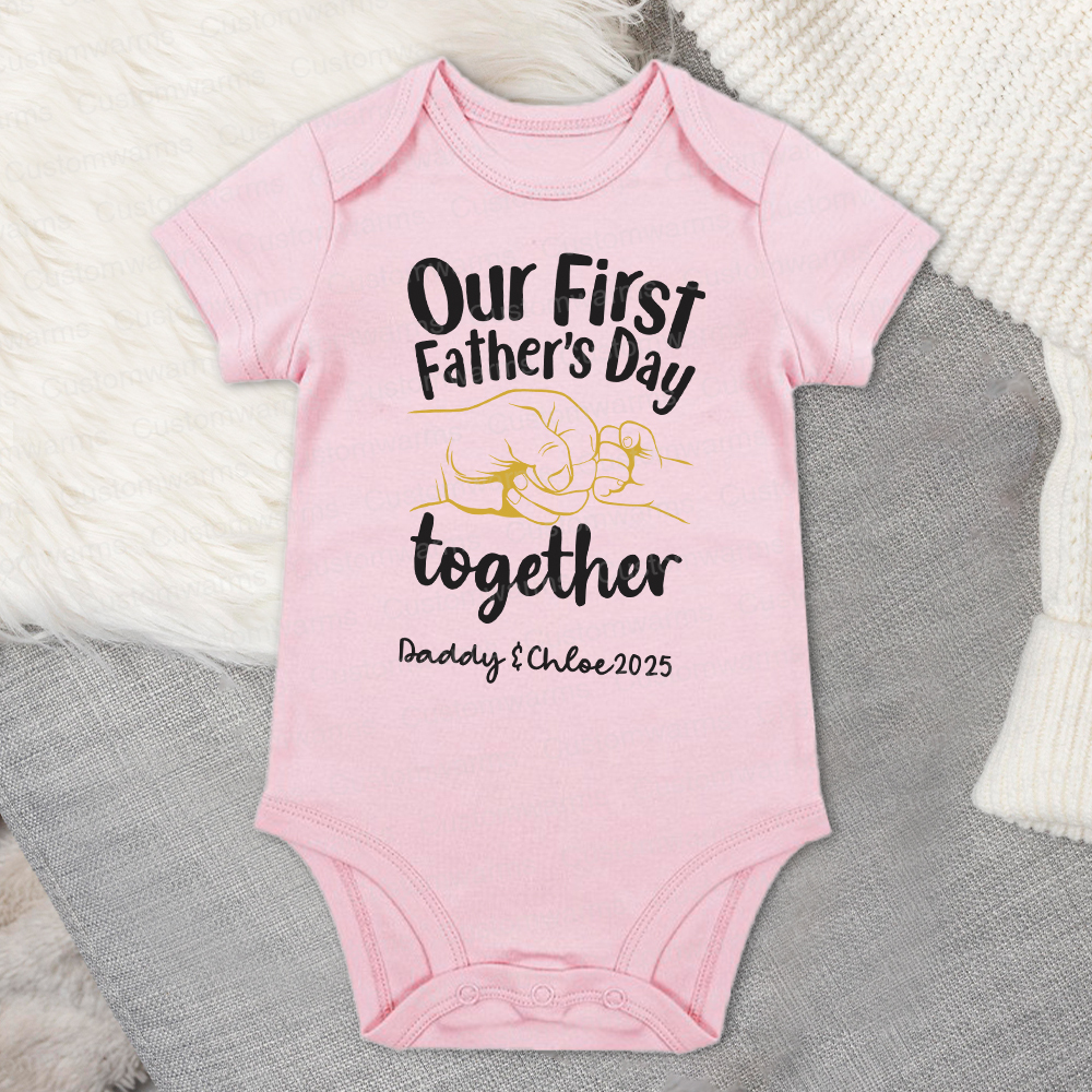 Personalized First Father's Day Daddy and Baby Outfit | CWFamily74
