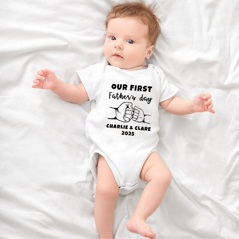 Personalized First Father's Day Daddy and Baby Outfit | CWFamily67
