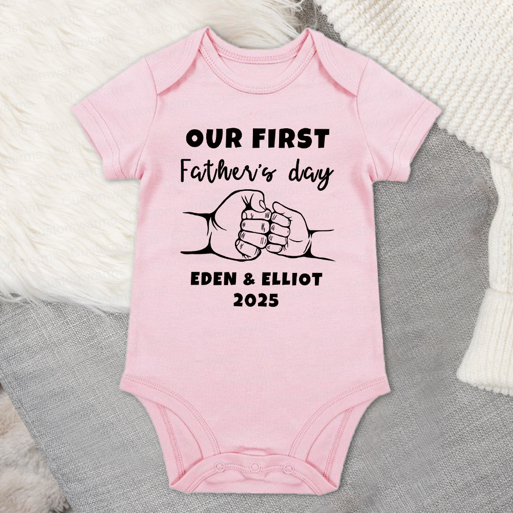 Personalized First Father's Day Daddy and Baby Outfit | CWFamily67