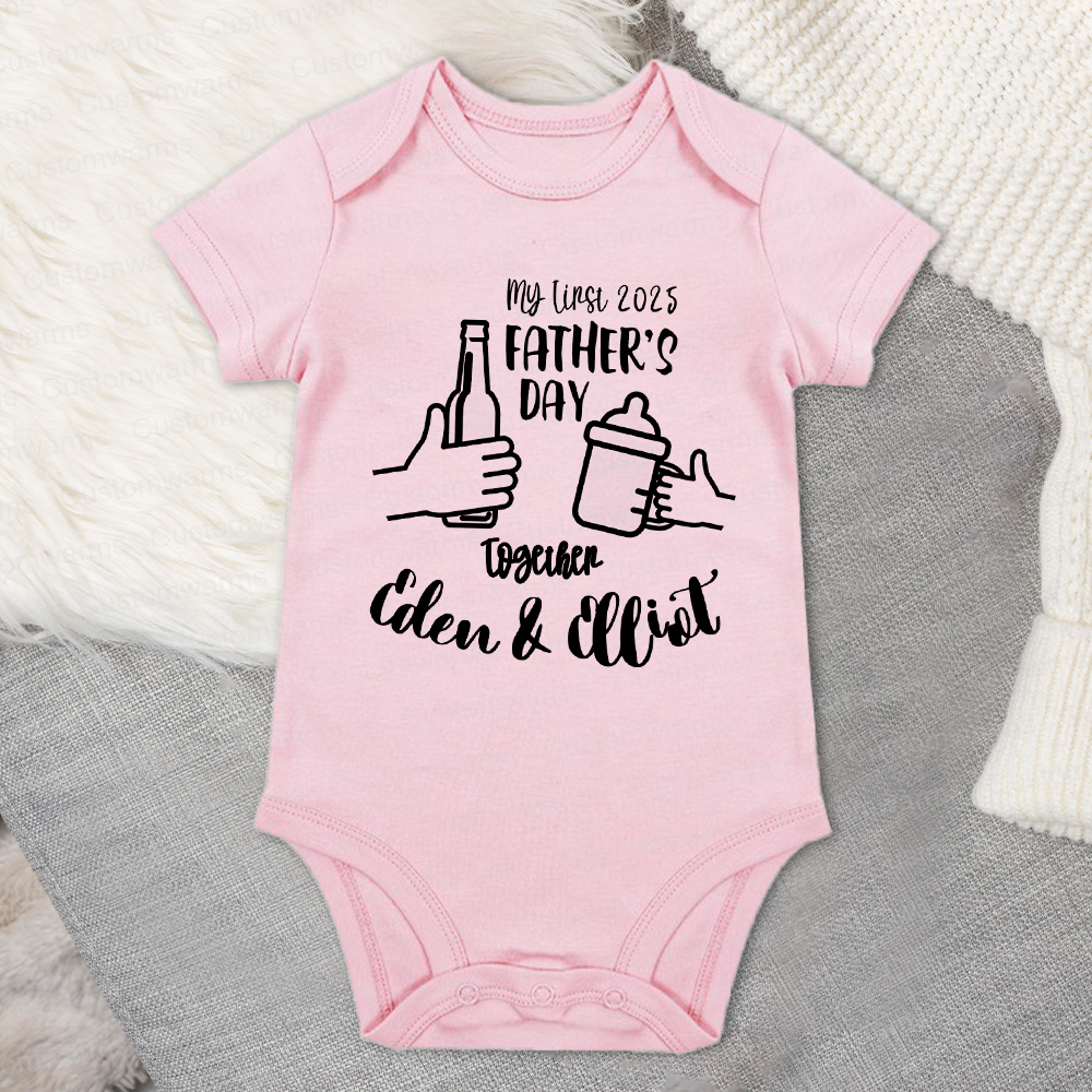 Personalized First Father's Day Daddy and Baby Outfit | CWFamily68