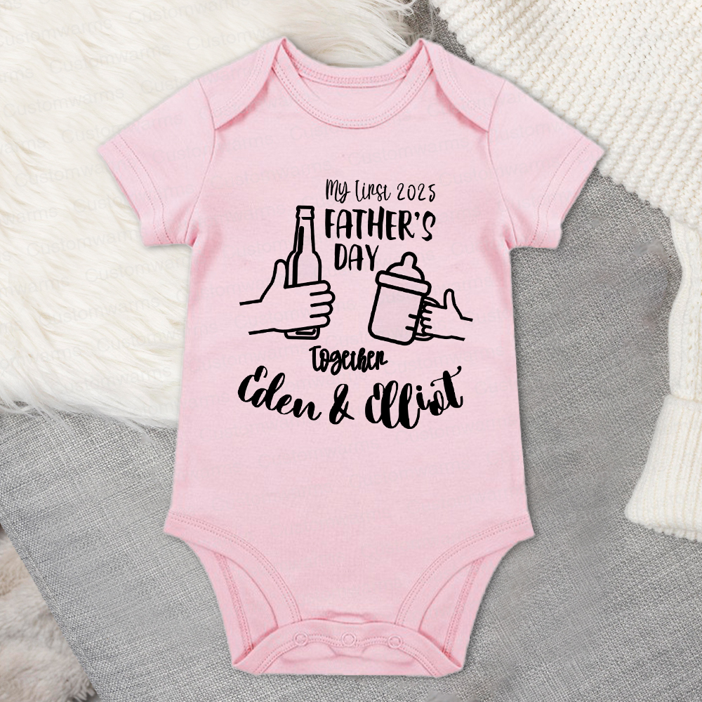 Personalized First Father's Day Daddy and Baby Outfit | CWFamily68