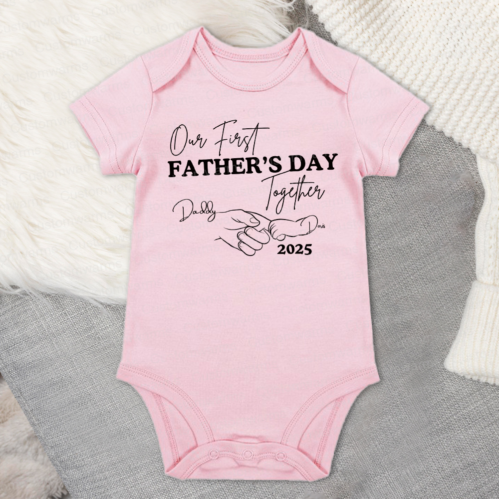 Personalized First Father's Day Daddy and Baby Outfit | CWFamily75