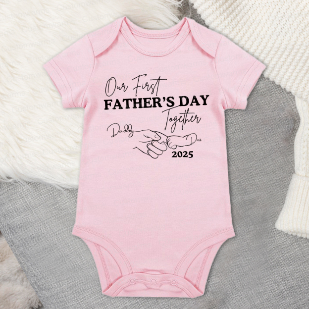 Personalized First Father's Day Daddy and Baby Outfit | CWFamily75