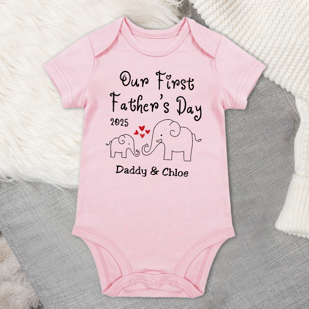 Personalized First Father's Day Daddy and Baby Outfit | CWFamily76