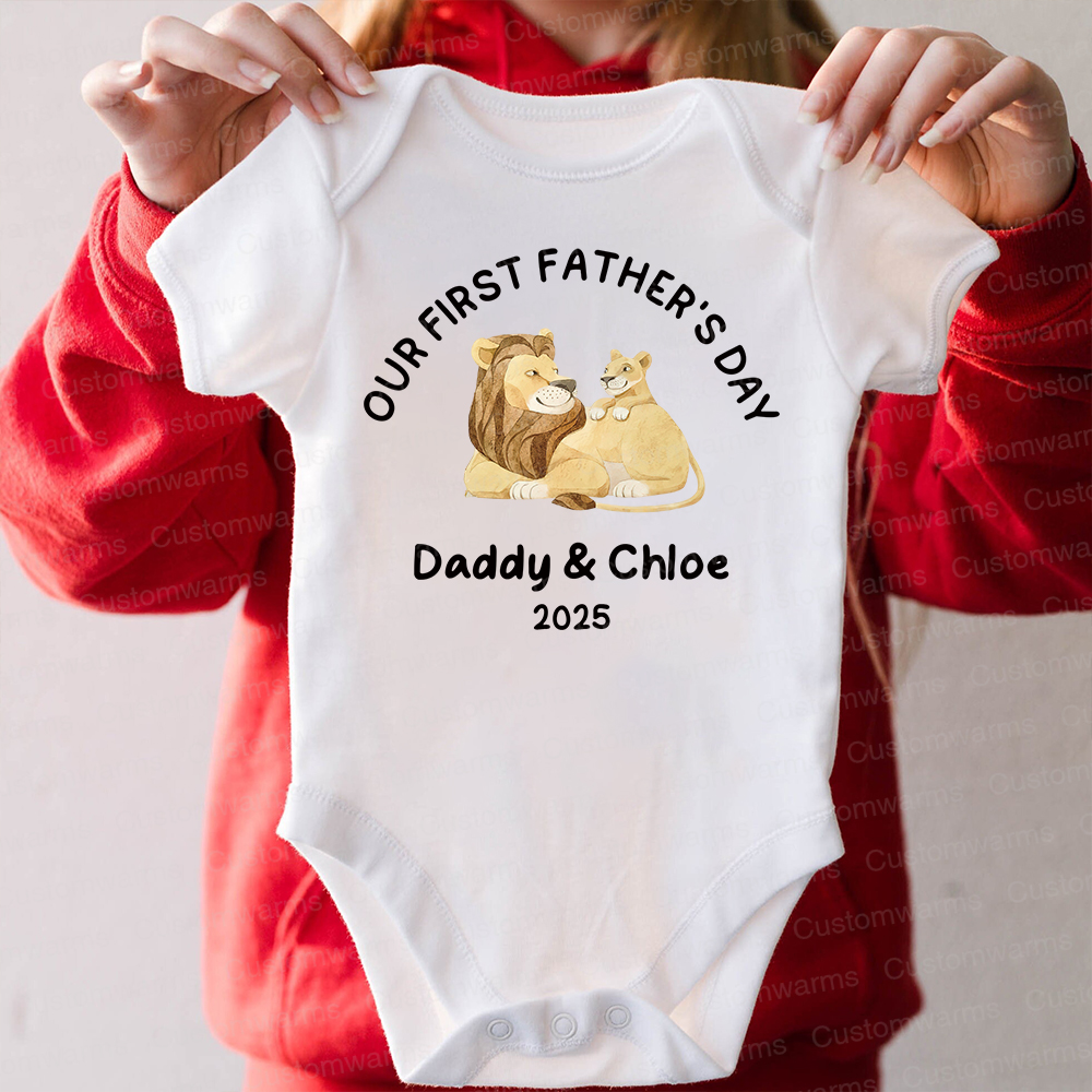 Personalized First Father's Day Daddy and Baby Outfit | CWFamily77
