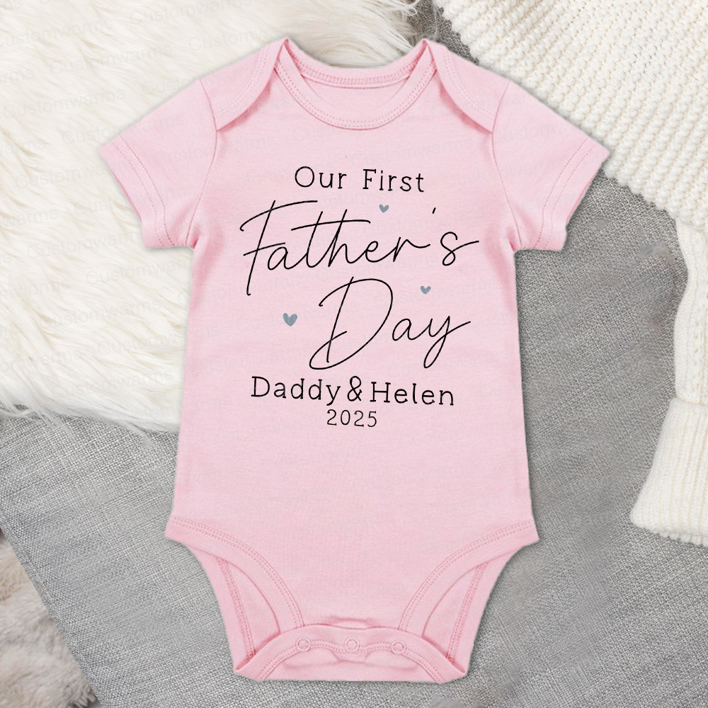Personalized First Father's Day Daddy and Baby Outfit | CWFamily78
