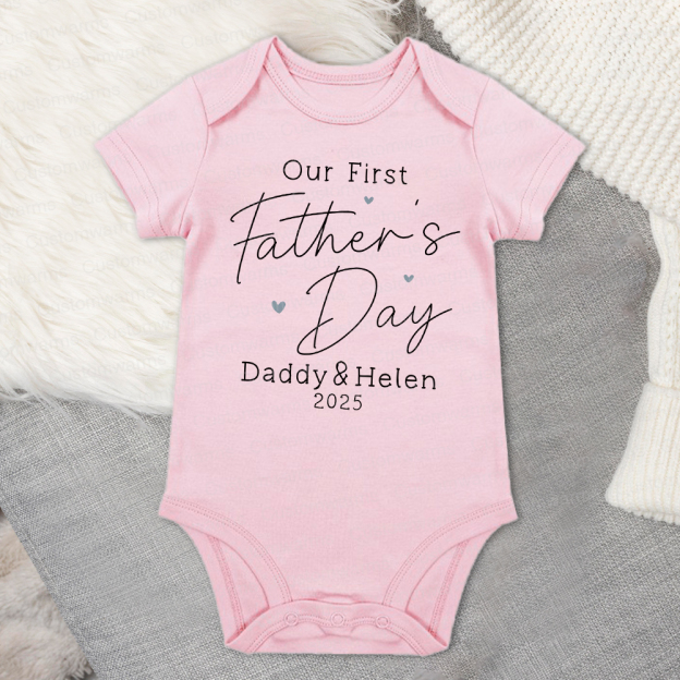 Personalized First Father's Day Daddy and Baby Outfit | CWFamily78