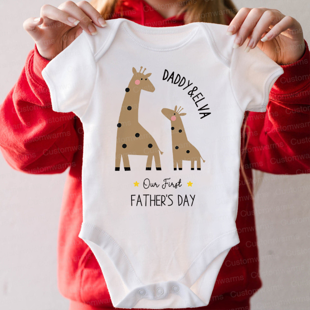 Personalized First Father's Day Daddy and Baby Outfit | CWFamily79