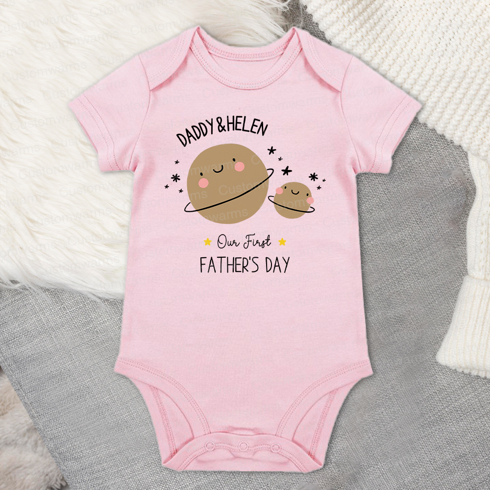 Personalized First Father's Day Daddy and Baby Outfit | CWFamily80