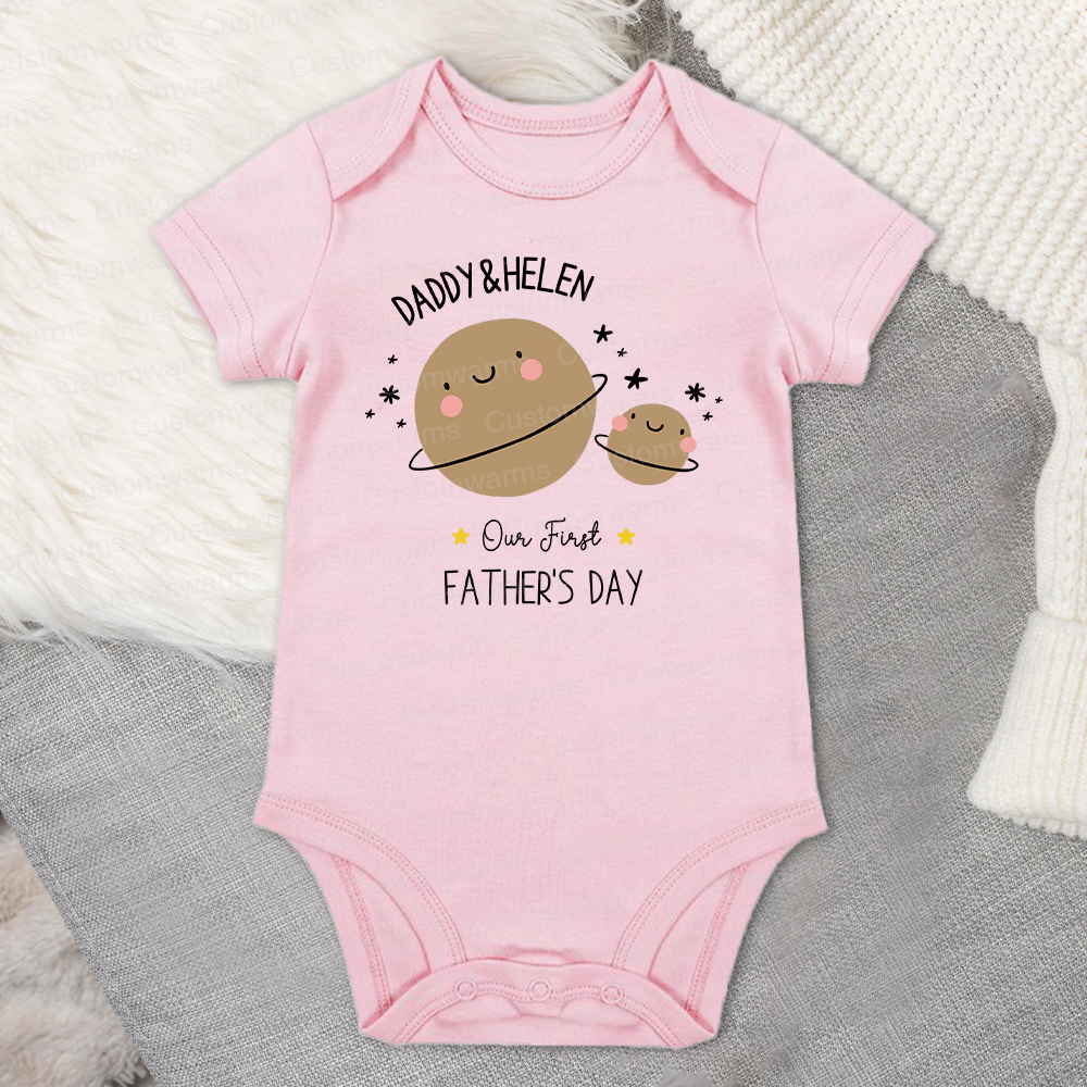 Personalized First Father's Day Daddy and Baby Outfit | CWFamily80