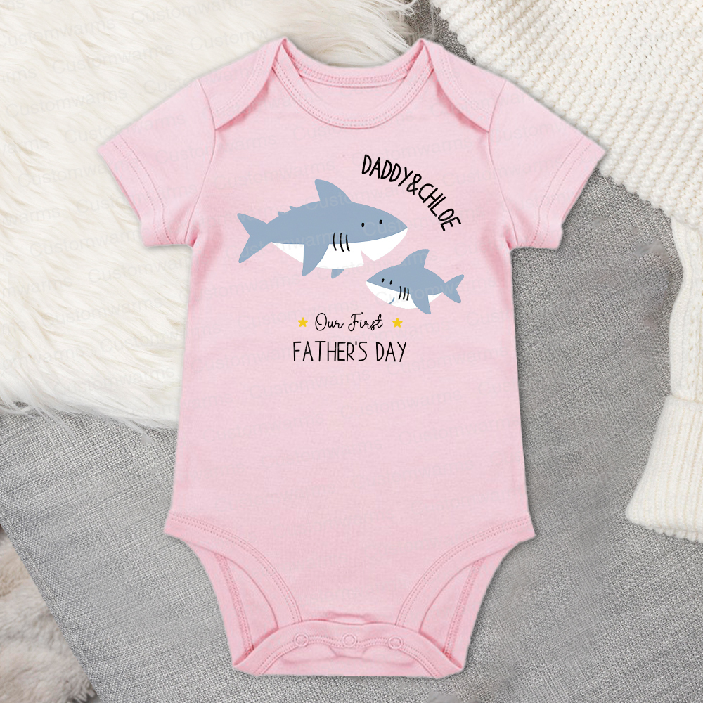 Personalized First Father's Day Daddy and Baby Outfit | CWFamily81