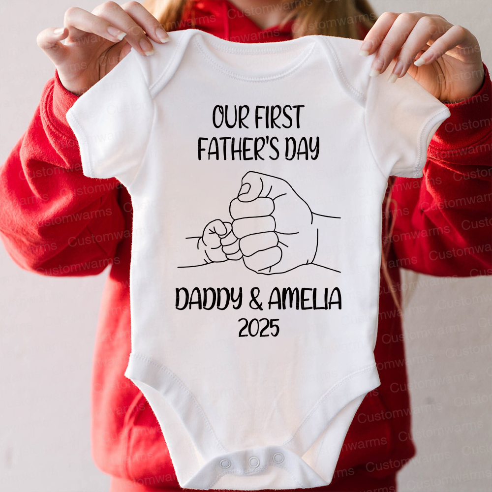 Personalized First Father's Day Daddy and Baby Outfit | CWFamily82