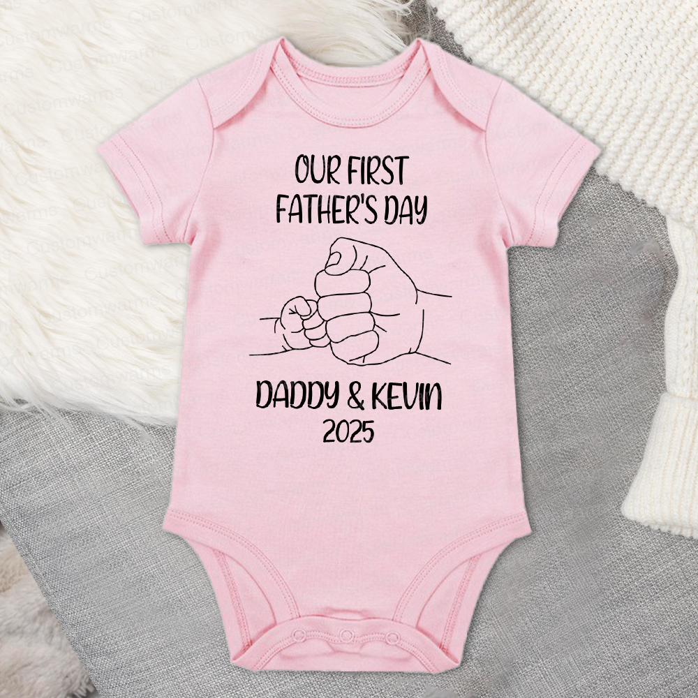 Personalized First Father's Day Daddy and Baby Outfit | CWFamily82