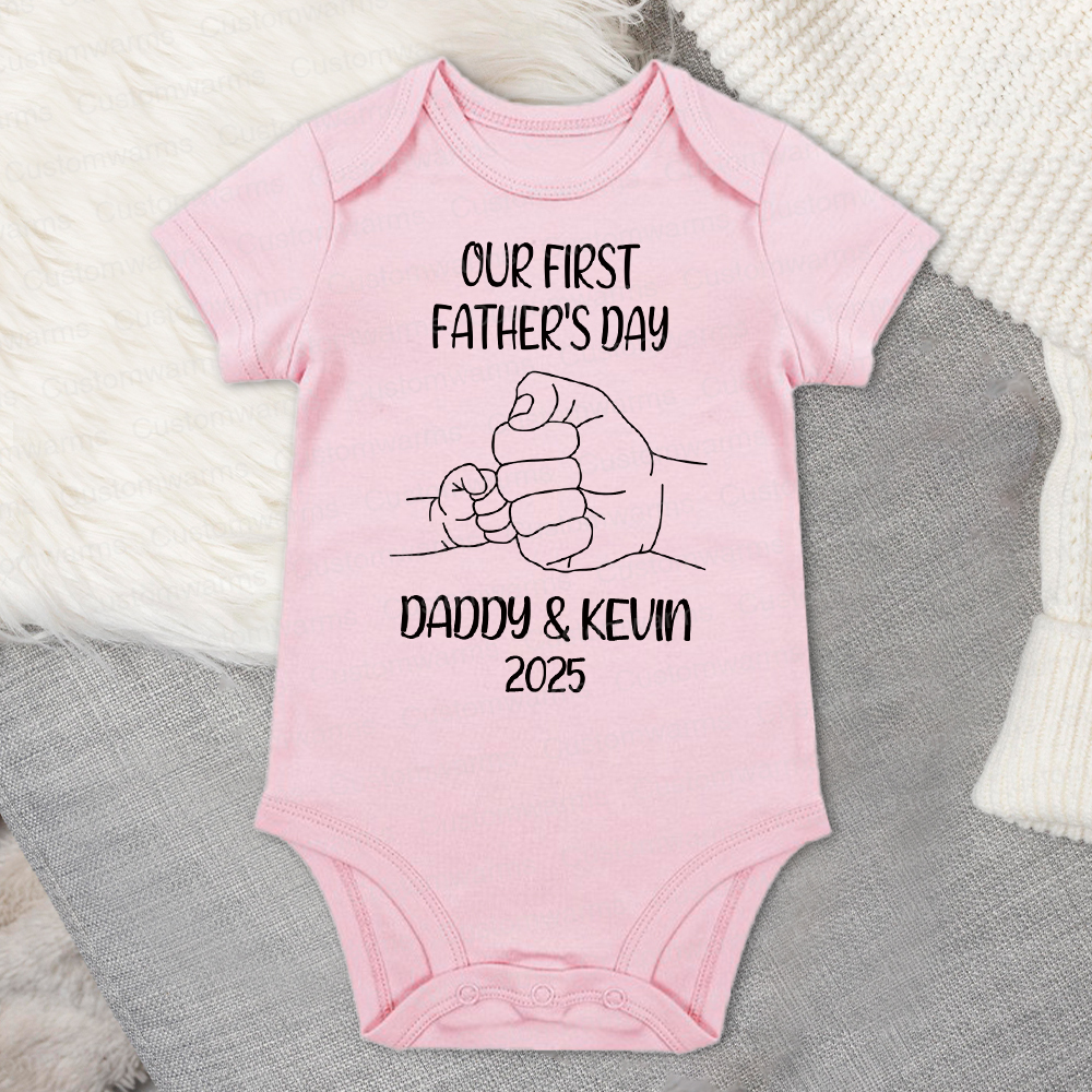 Personalized First Father's Day Daddy and Baby Outfit | CWFamily82