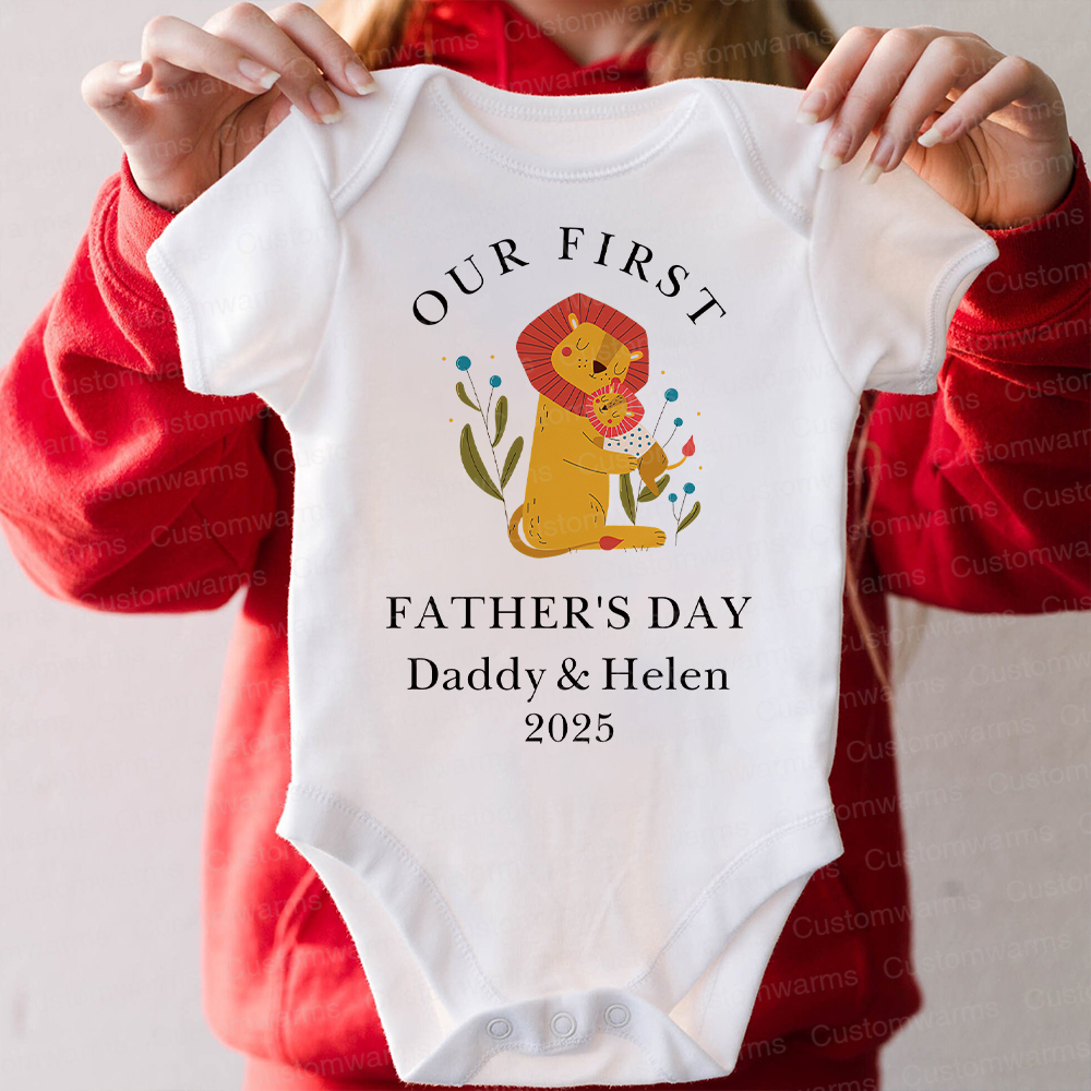 Personalized First Father's Day Daddy and Baby Outfit | CWFamily83