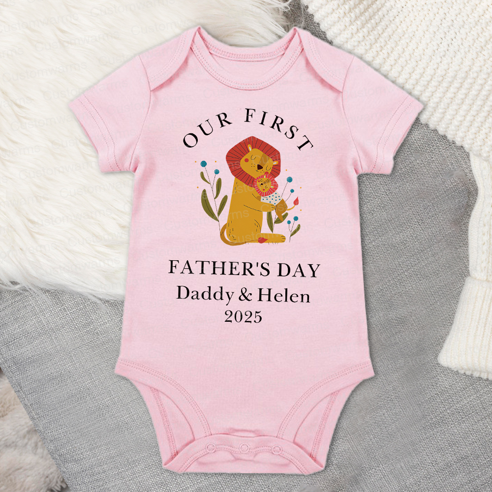 Personalized First Father's Day Daddy and Baby Outfit | CWFamily83