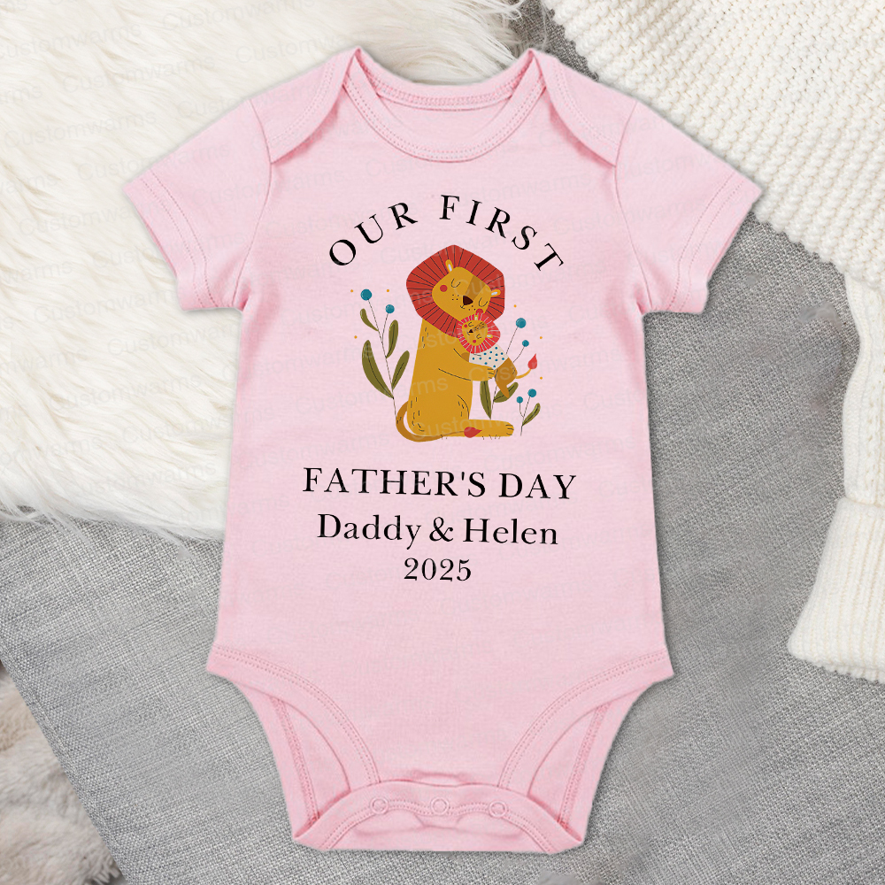 Personalized First Father's Day Daddy and Baby Outfit | CWFamily83