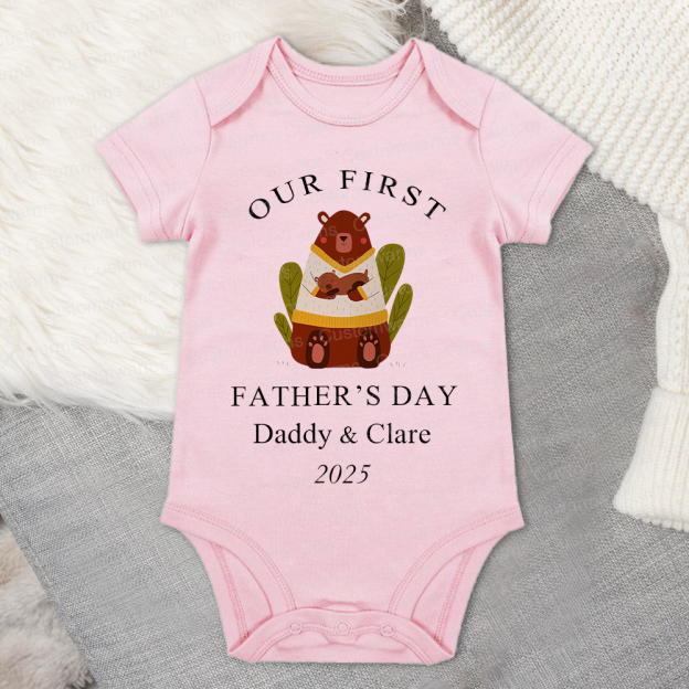 Personalized First Father's Day Daddy and Baby Outfit | CWFamily84
