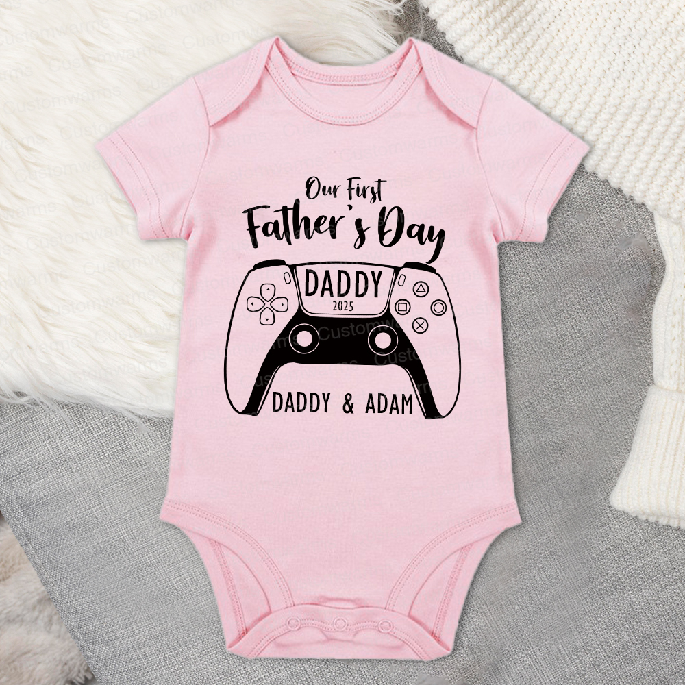 Personalized First Father's Day Daddy and Baby Outfit | CWFamily85