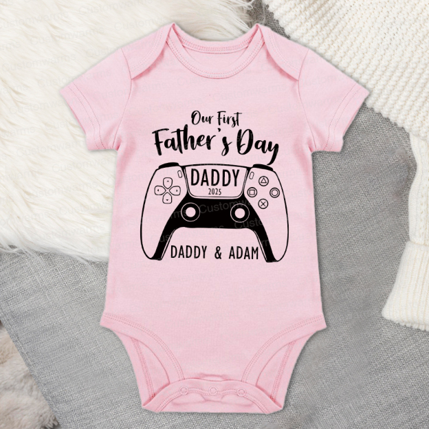 Personalized First Father's Day Daddy and Baby Outfit | CWFamily85