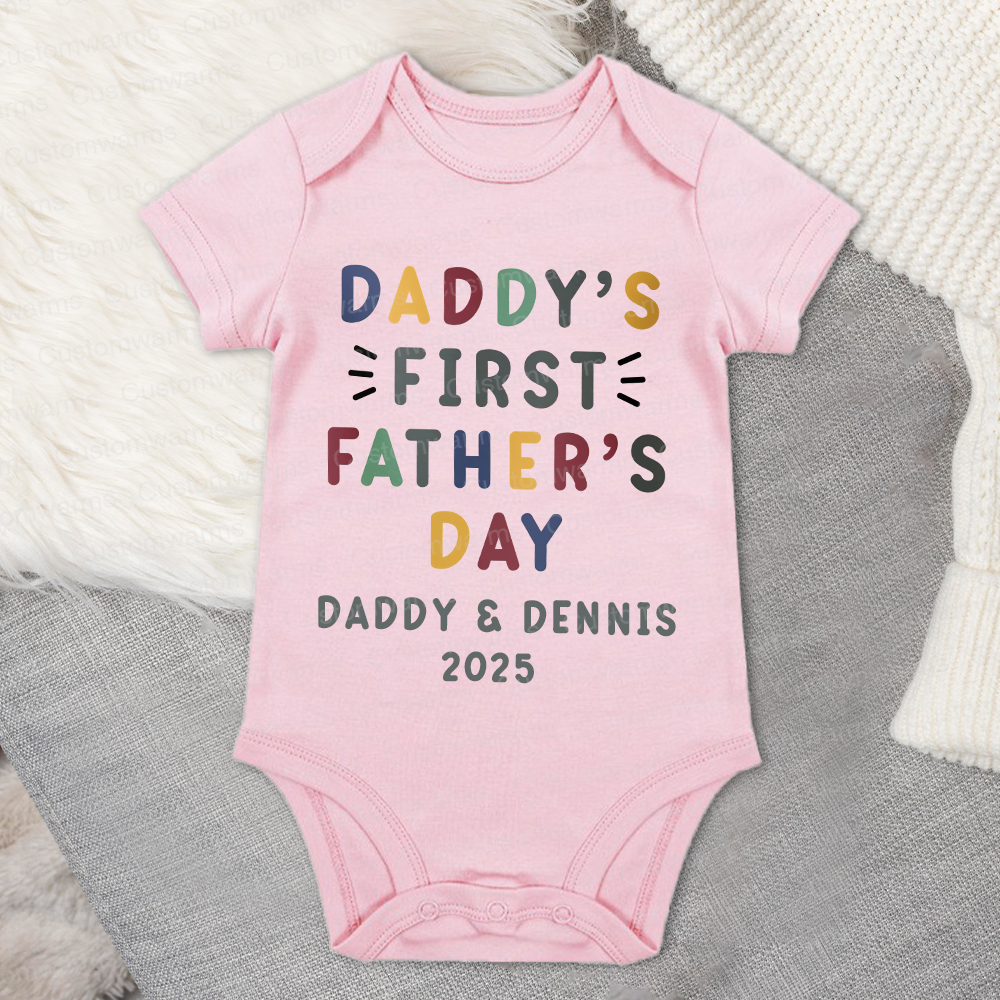 Personalized First Father's Day Daddy and Baby Outfit | CWFamily86