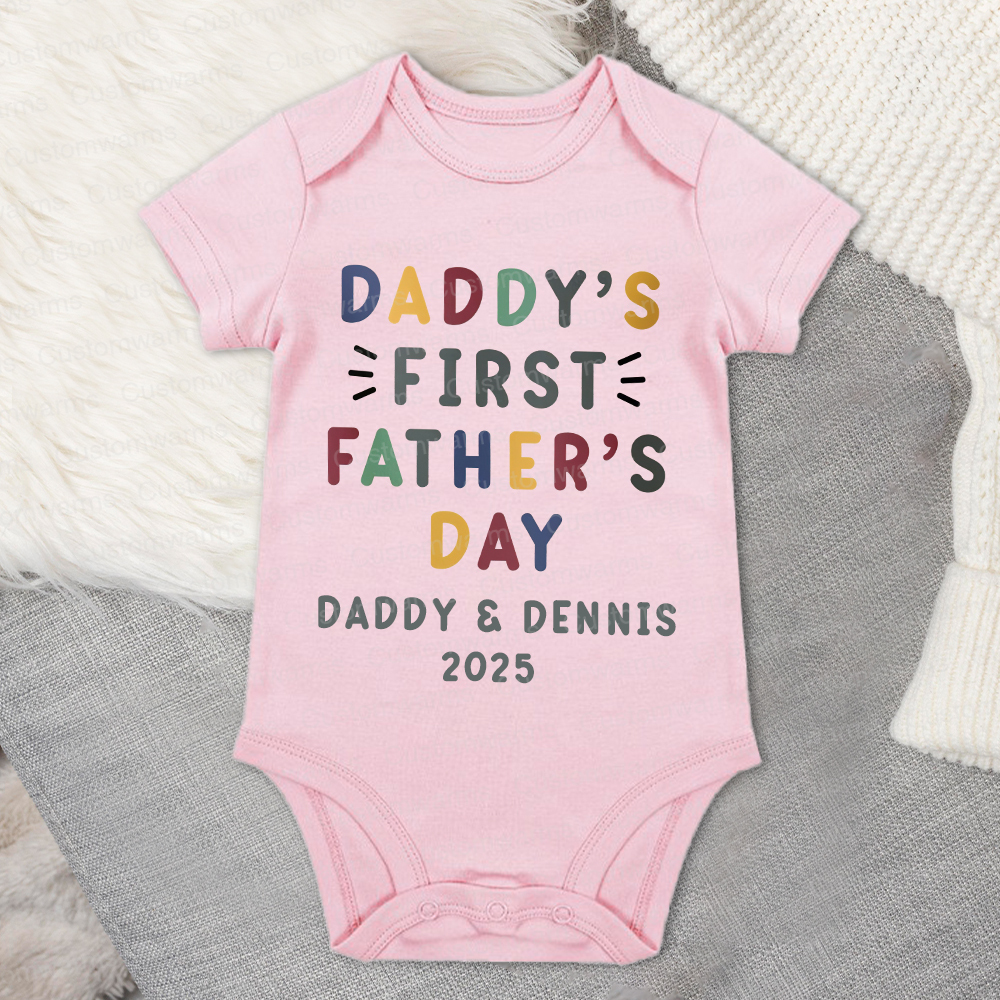 Personalized First Father's Day Daddy and Baby Outfit | CWFamily86