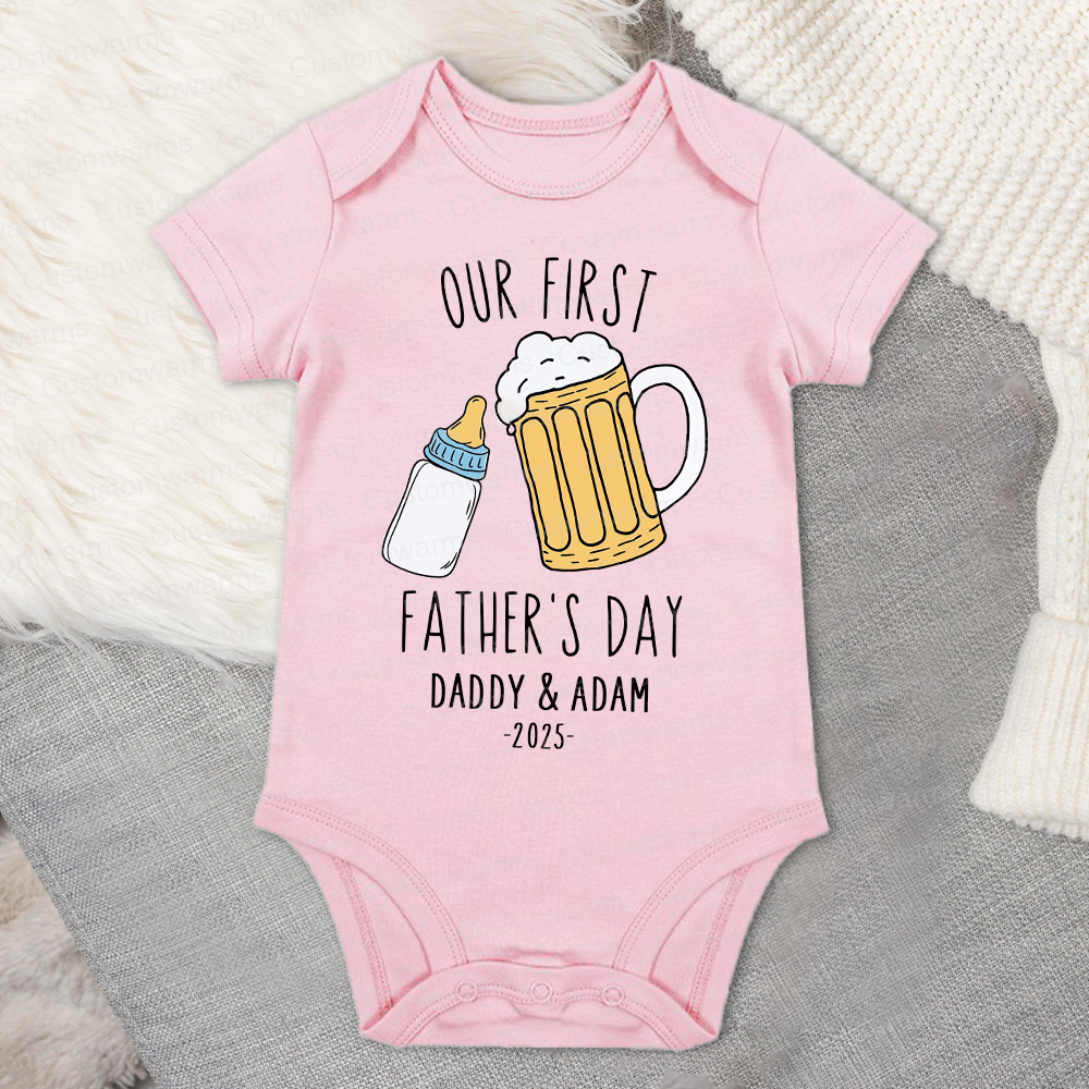 Personalized First Father's Day Daddy and Baby Outfit | CWFamily88